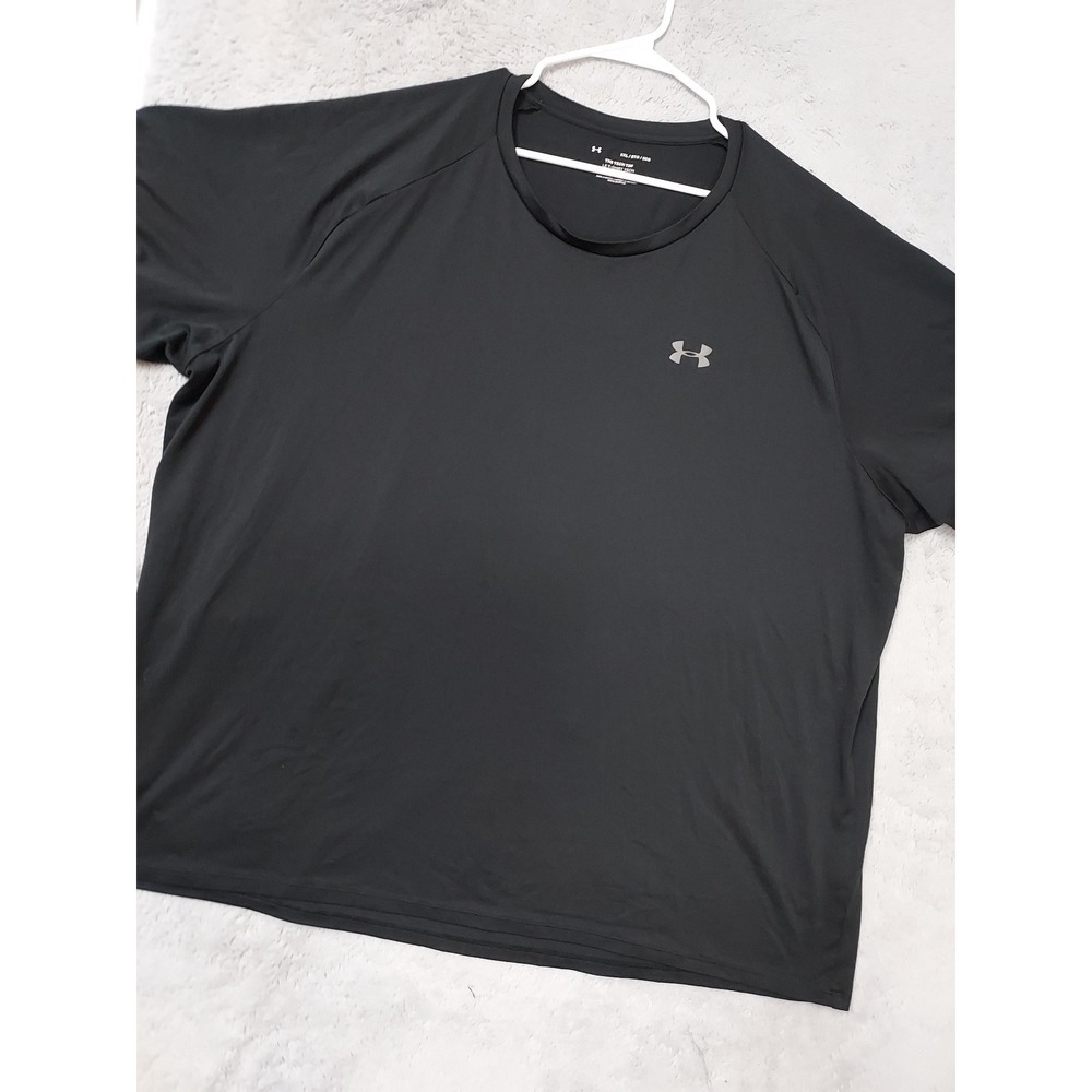 Under Armour Shirt Mens 5XL The Tech Tee Short Sleeve Activewear Black Jersey